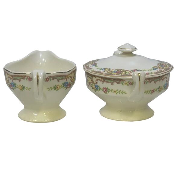 Mount Clemens Pottery 'Mildred' Vintage 1930's Cream Pitcher and Sugar Bowl Set - Picture 2 of 8